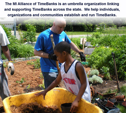 Home-Mission2 The MI Alliance of TimeBanks is an umbrella organization linking and supporting TimeBanks across the state. We help individuals, organizations and communities establish and run TimeBanks.
